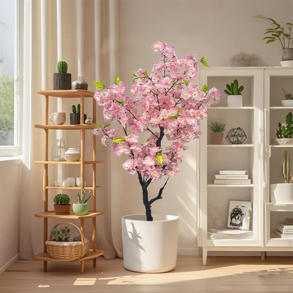Tall Potted Artificial Cherry Blossom Tree