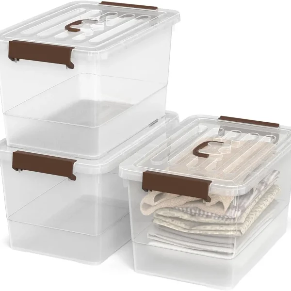 17 QT Plastic Storage Bins with Lids