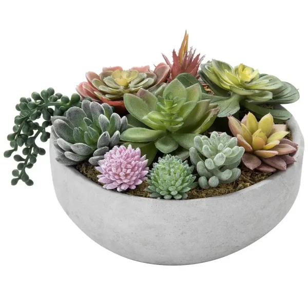 8' Round Modern Artificial Succulent Arrangement
